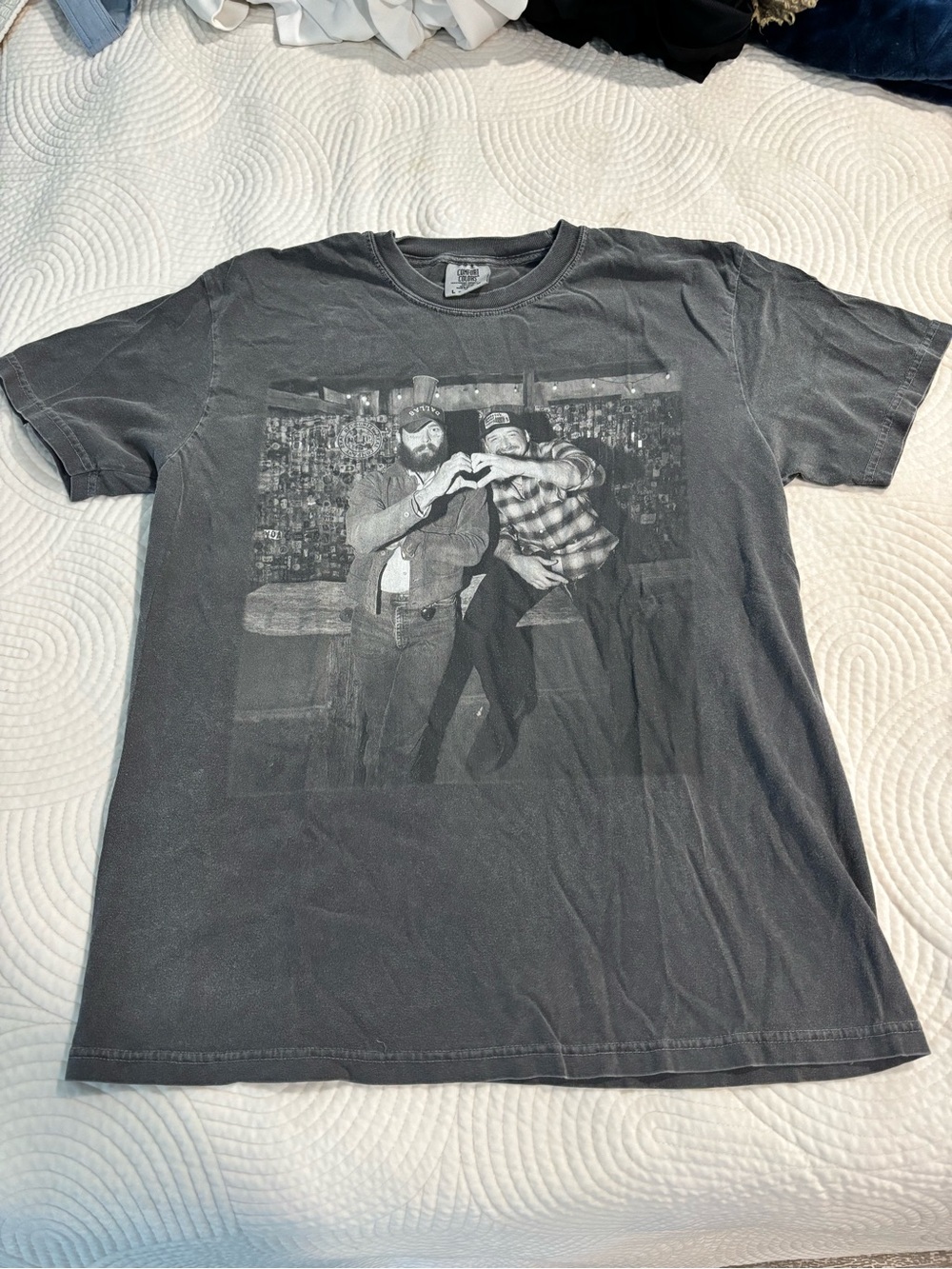Post MaloneXMorgan Wallen Gray Short Sleeve Graphic Tee